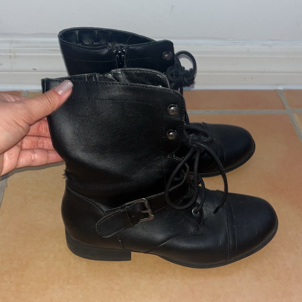 Black American Rag Combat Boots Lace Up Size 7